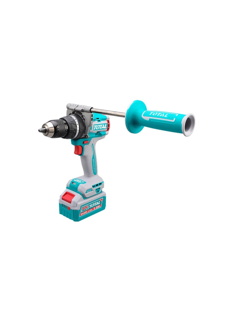 TOTAL Brushless Cordless Impact Drill, 20V, 166Nm Max Torque, 2-Speed, 13mm Chuck, with 2x5.0Ah Batteries, Charger, Drill Bits Set, Carrying Case - Image 5